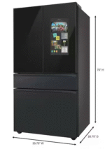 Bespoke 23 cu. ft. Counter Depth 4-Door French Door Smart Refrigerator in Charcoal Glass/Matte Black with Family Hub - Image 3