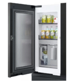 Bespoke 23 cu. ft. Counter Depth 4-Door French Door Smart Refrigerator in Charcoal Glass/Matte Black with Family Hub - Image 4