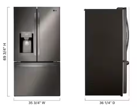 6a459c0d8e08ec5cfea649a8132a2168 LG 28 cu. ft. 3 Door French Door Refrigerator  Craft Ice  Black Stainless Steel (Whiskey ICE) - Image 2