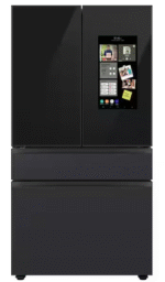 Bespoke 23 cu. ft. Counter Depth 4-Door French Door Smart Refrigerator in Charcoal Glass/Matte Black with Family Hub